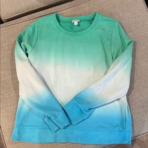 J. Crew Blue Green Tye Dye Sweatshirt